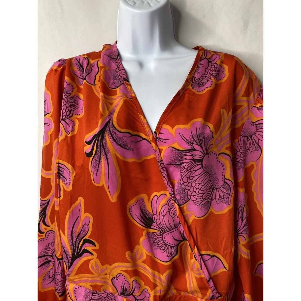 Boo Hoo Womens Wide Leg Jumpsuit Size 14 Easter Wedding Guest Tropical Coastal - Picture 3 of 11